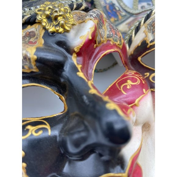 VTG Authentic hand made in Italy Venetian carnival jester dual wall mask - Picture 11 of 14